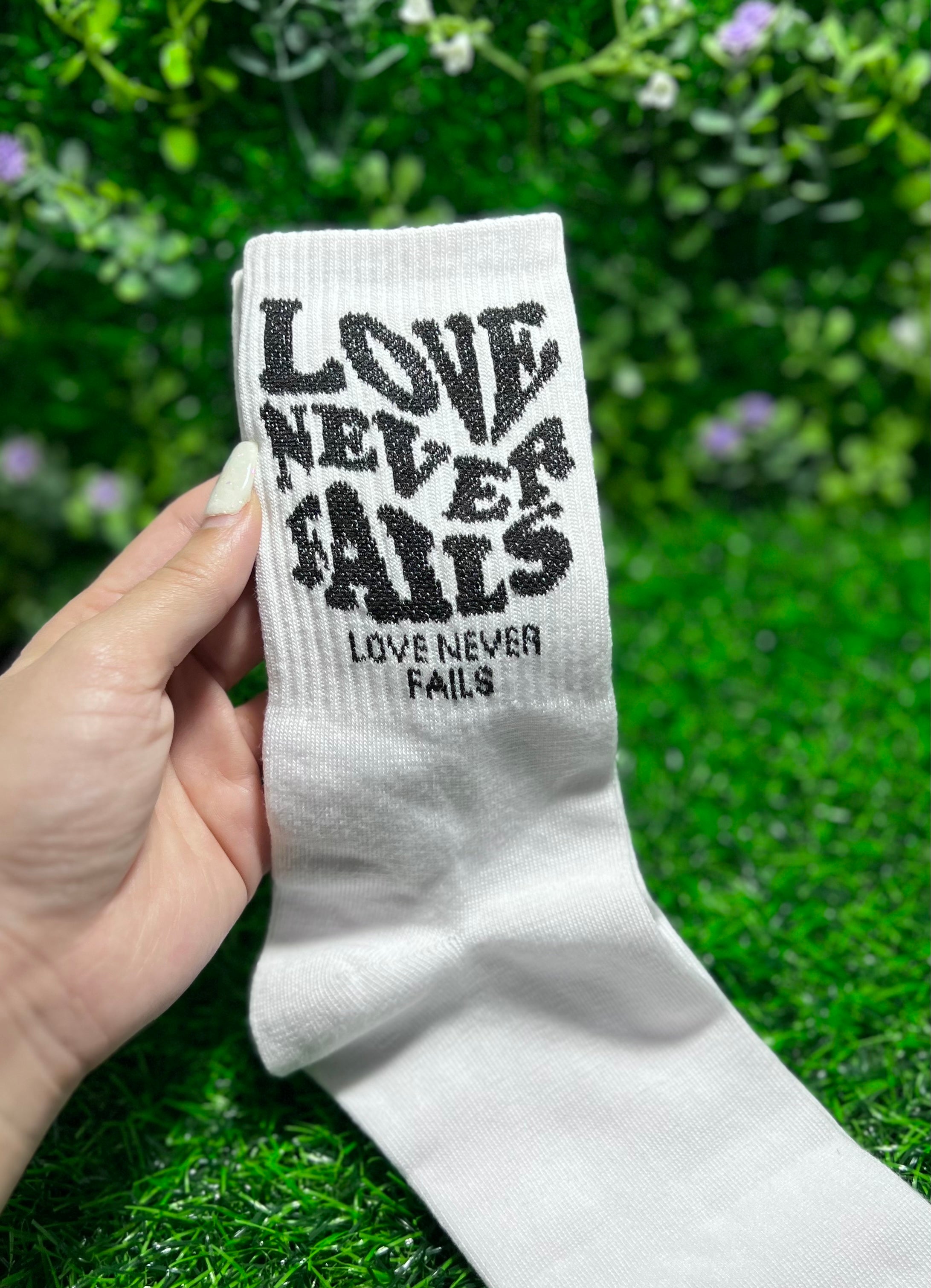 Love Never Fails Socks